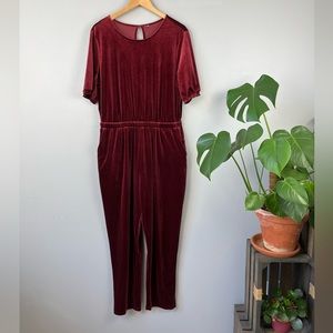 Old Navy Smocked Velvet Jumpsuit